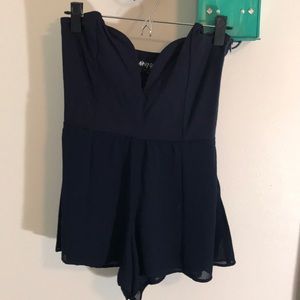 Strapless romper